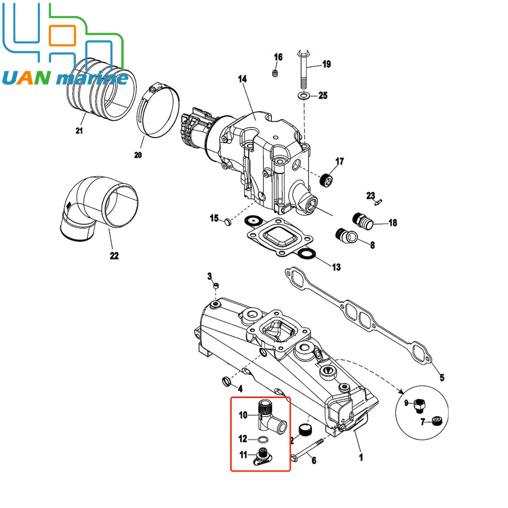 머큐리 머크루저 스턴드라이브 V6 V8 22- 8622 - Drain Pipe Clip 리뷰 및 가격