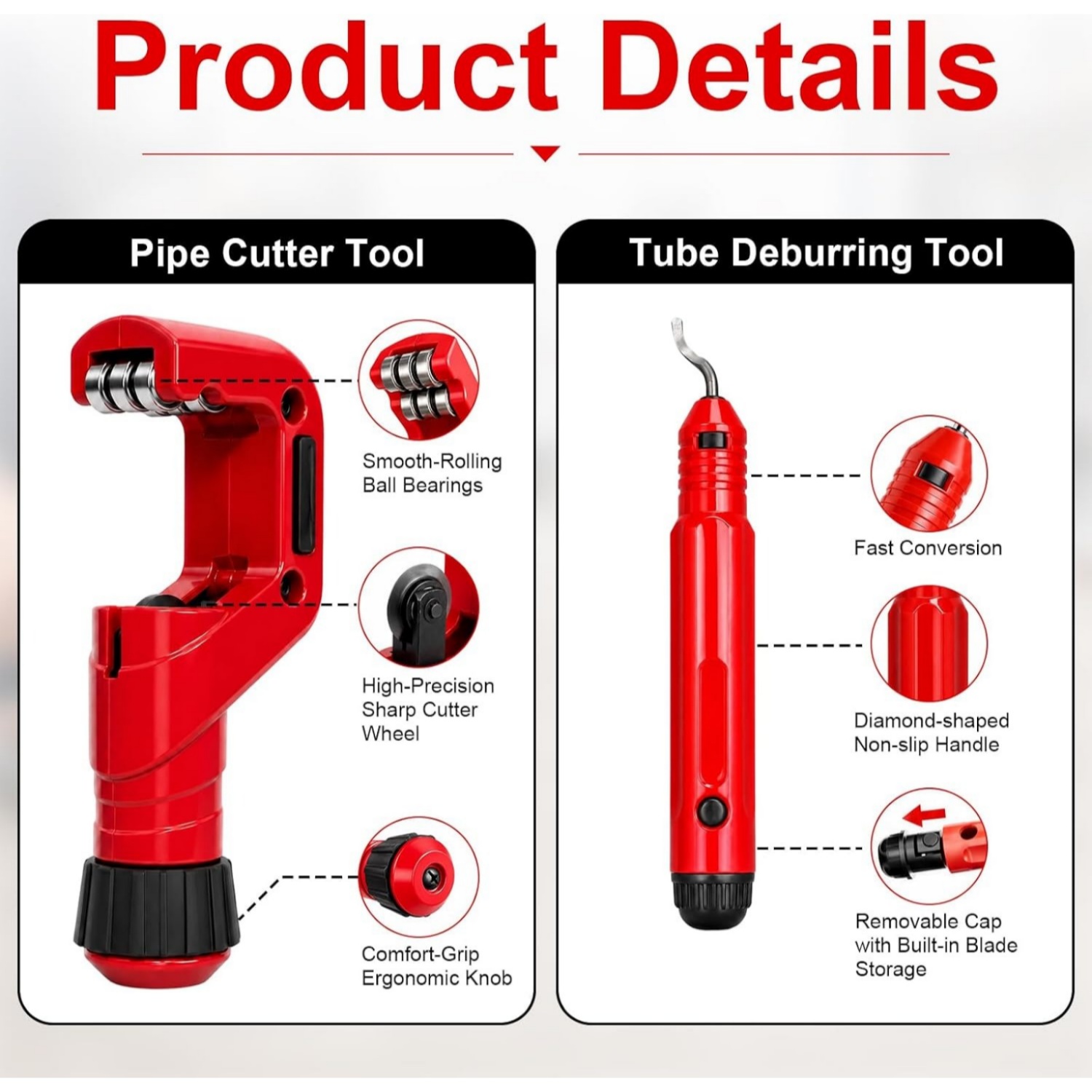 헤비 듀티 4종 파이프 튜빙 커터 세트, 디버링 툴 및 - Pipe Cutter Ratchet 리뷰 및 가격